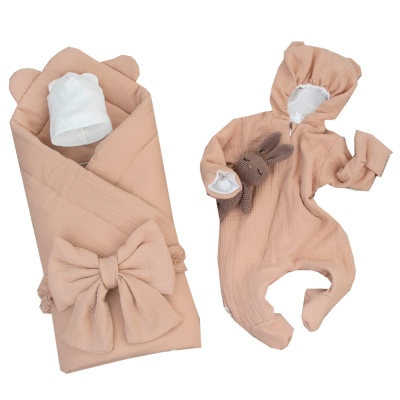 Комплект на выписку 4 предмета Муслин лето KiDi 4.219(Мс)-76/62 песочный 1 Комплект на выписку 4 предмета Муслин лето KiDi 4.219(Мс)-76/62 песочный 1